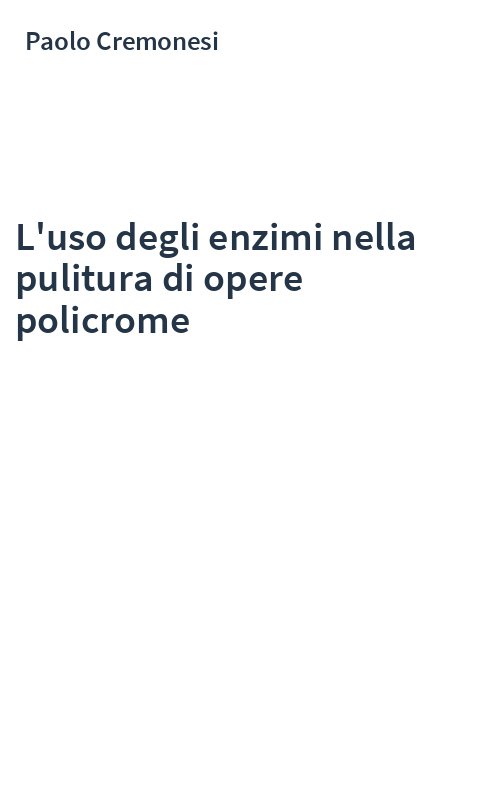 L'uso degli enzimi nella pulitura di opere policrome