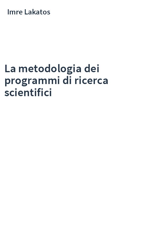 La metodologia dei programmi di ricerca scientifici