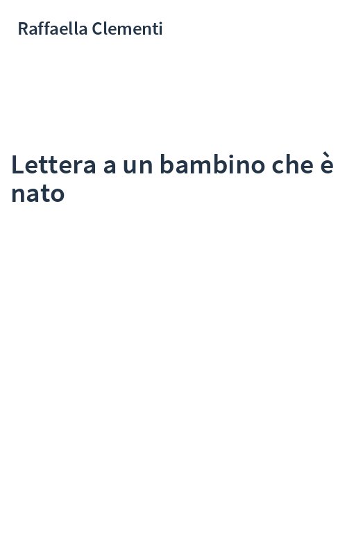 Lettera a un bambino che è nato
