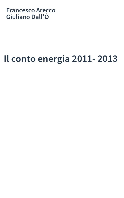 Il conto energia 2011-2013