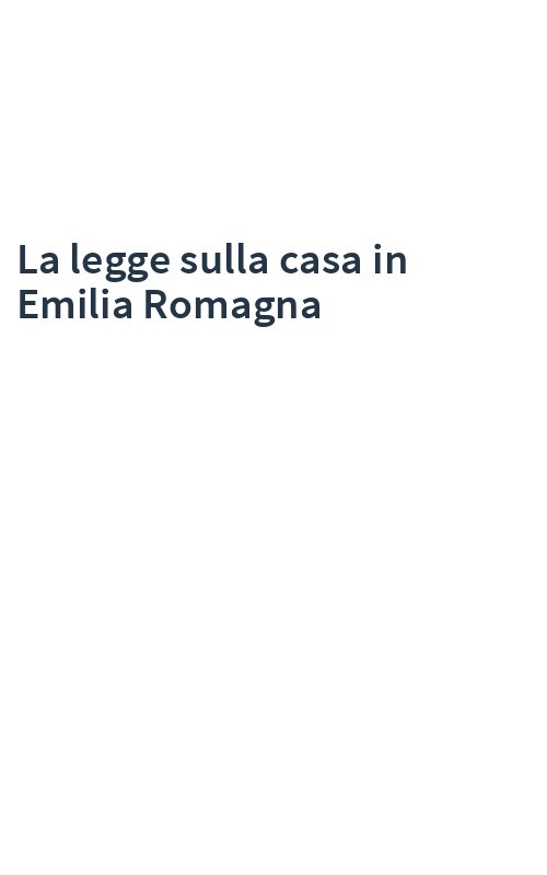 La legge sulla casa in Emilia Romagna
