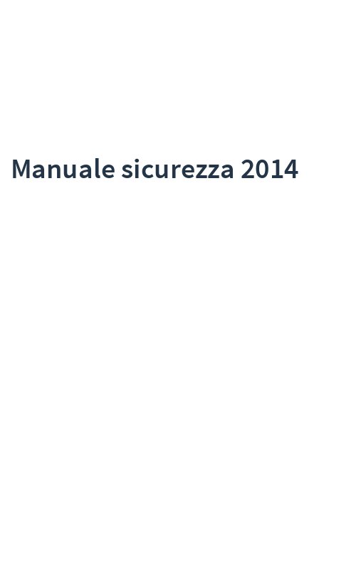 Manuale sicurezza 2014