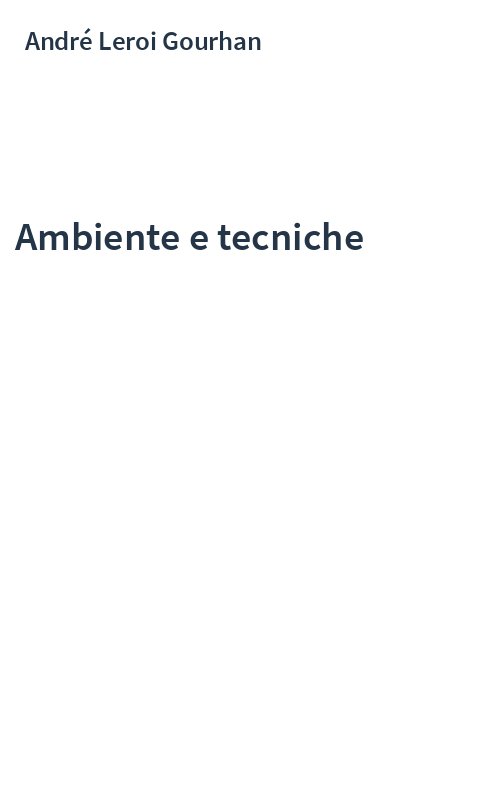 Ambiente e tecniche