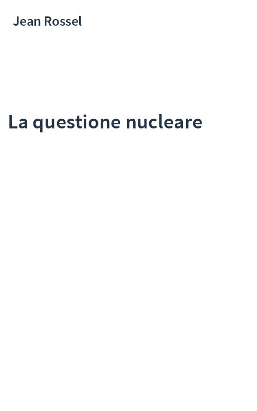 La questione nucleare