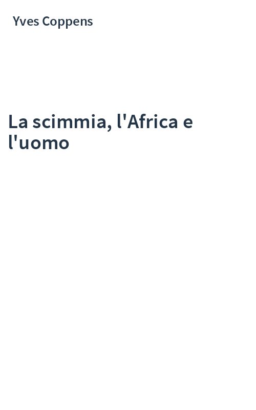 La scimmia, l'Africa e l'uomo