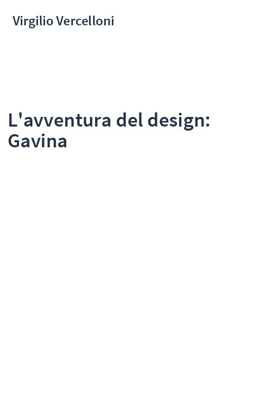 L'avventura del design: Gavina