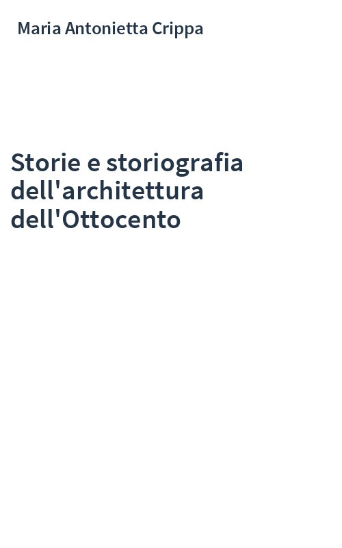 Storie e storiografia dell'architettura dell'Ottocento