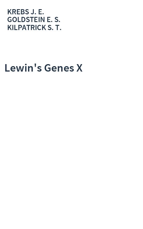 Lewin's Genes X