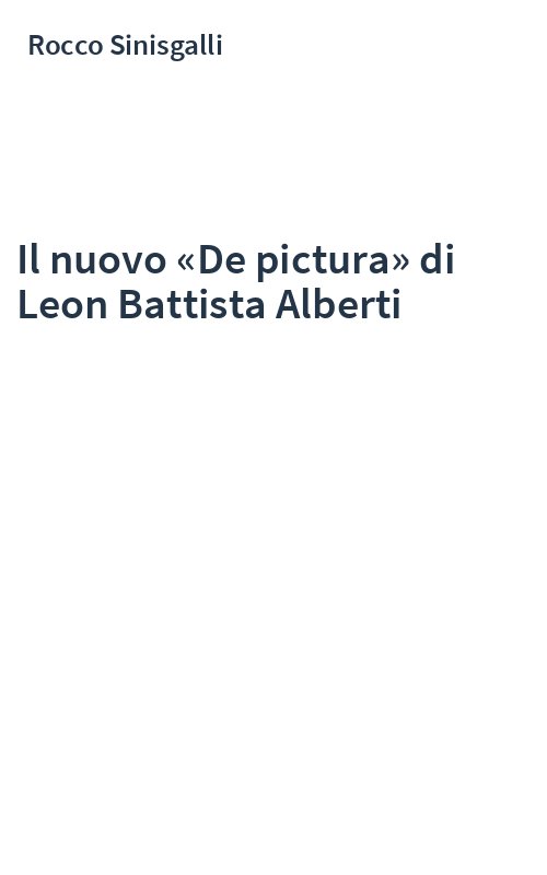 Il nuovo «De pictura» di Leon Battista Alberti