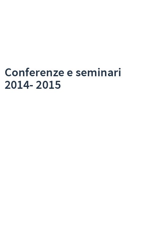 Conferenze e seminari 2014-2015