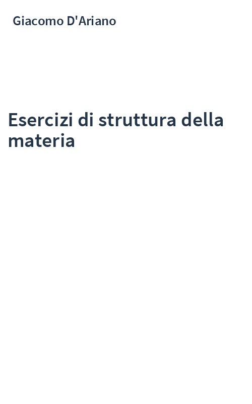 Esercizi di struttura della materia