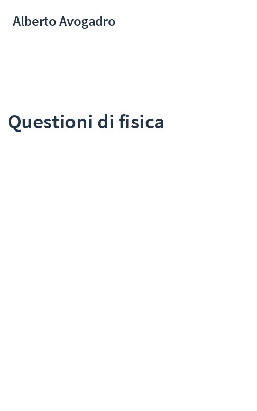 Questioni di fisica