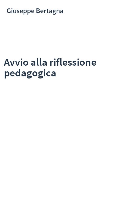 Avvio alla riflessione pedagogica