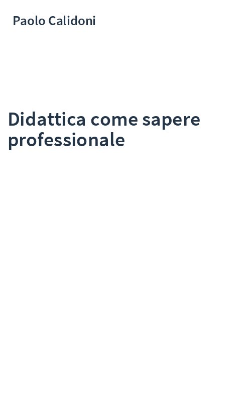 Didattica come sapere professionale