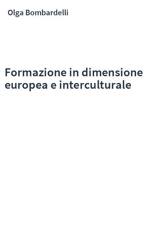 Formazione in dimensione europea e interculturale