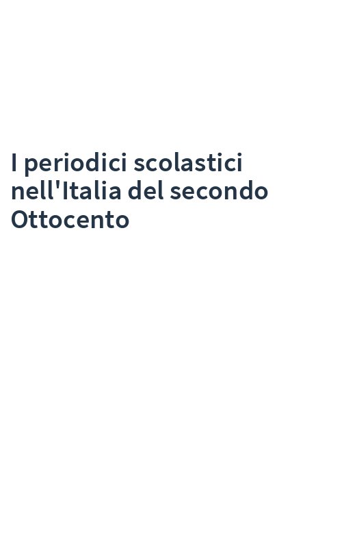I periodici scolastici nell'Italia del secondo Ottocento