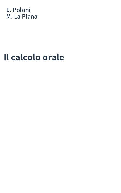Il calcolo orale