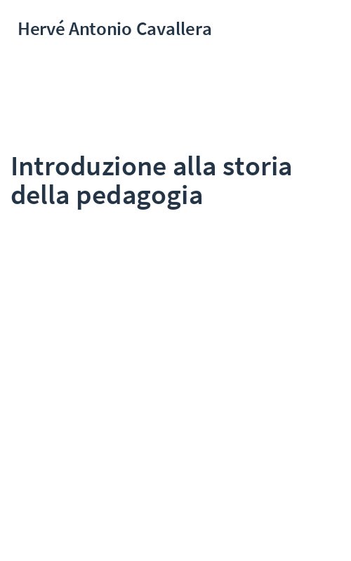 Introduzione alla storia della pedagogia