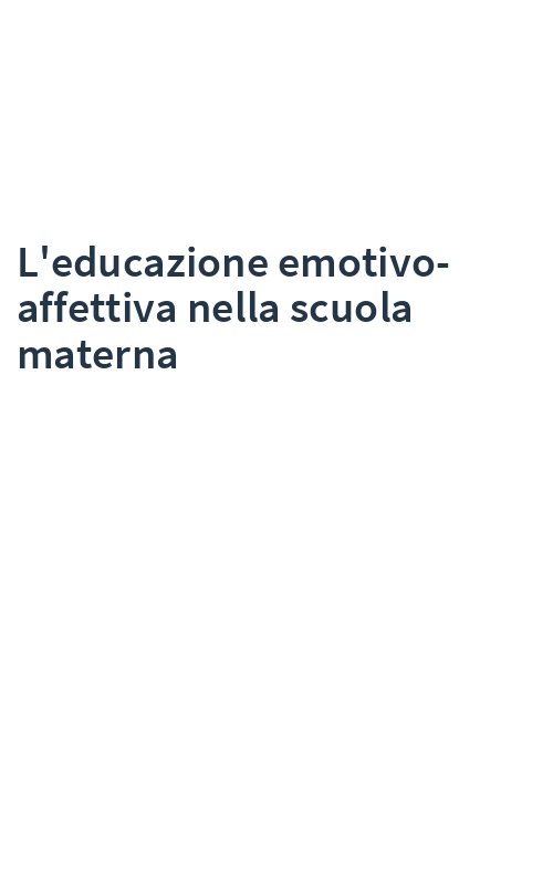 L'educazione emotivo-affettiva nella scuola materna