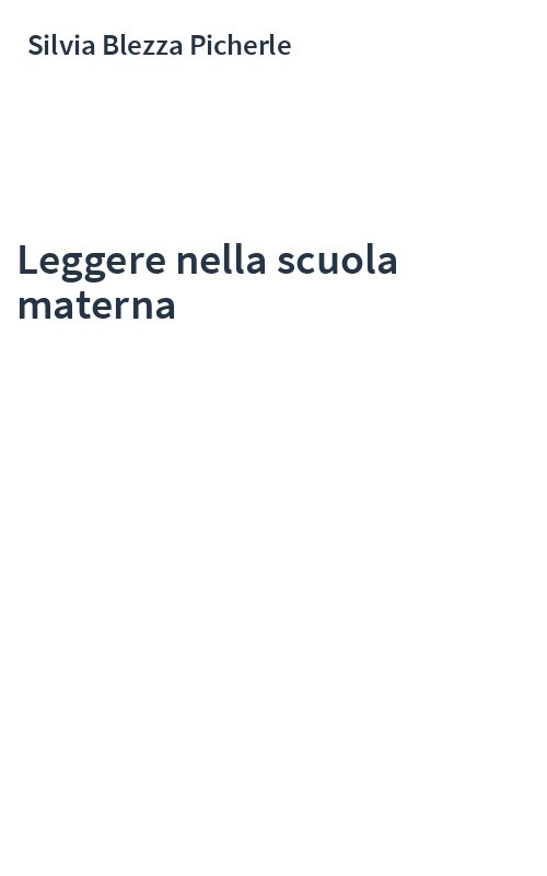 Leggere nella scuola materna