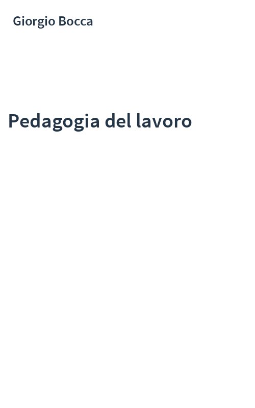 Pedagogia del lavoro