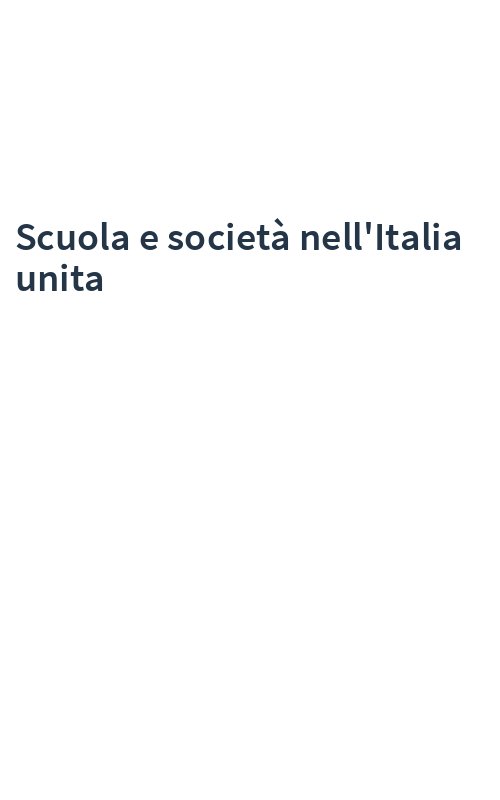 Scuola e società nell'Italia unita