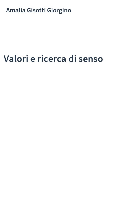 Valori e ricerca di senso