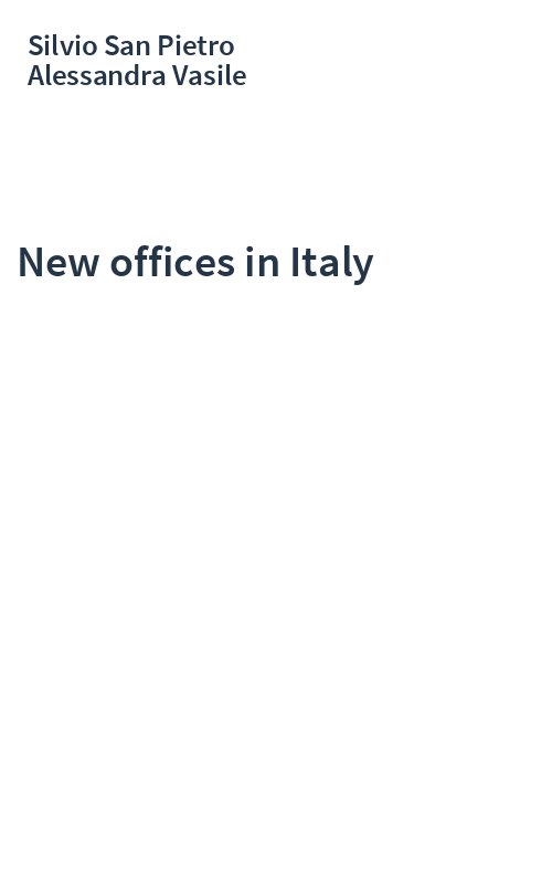 New offices in Italy