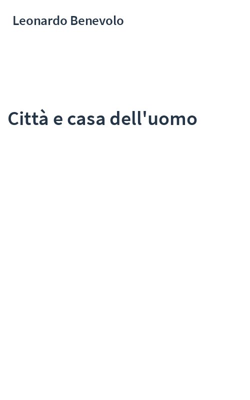 Città e casa dell'uomo