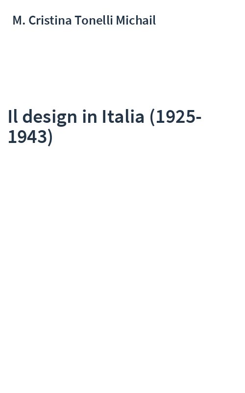 Il design in Italia (1925-1943)