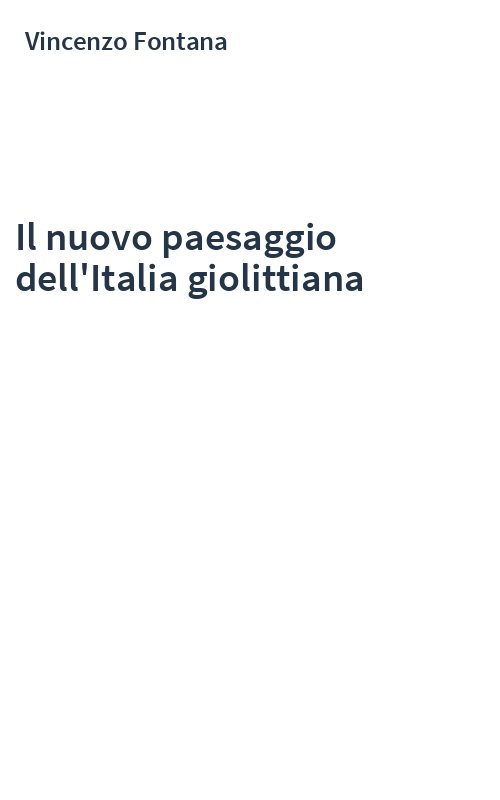 Il nuovo paesaggio dell'Italia giolittiana