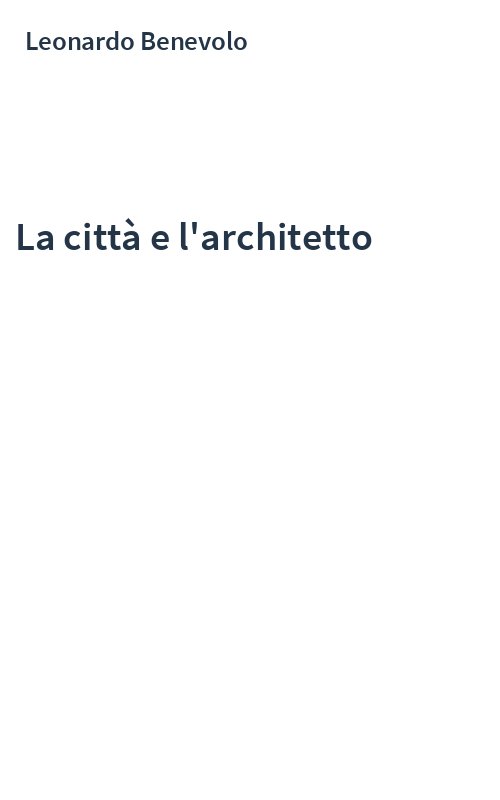 La città e l'architetto