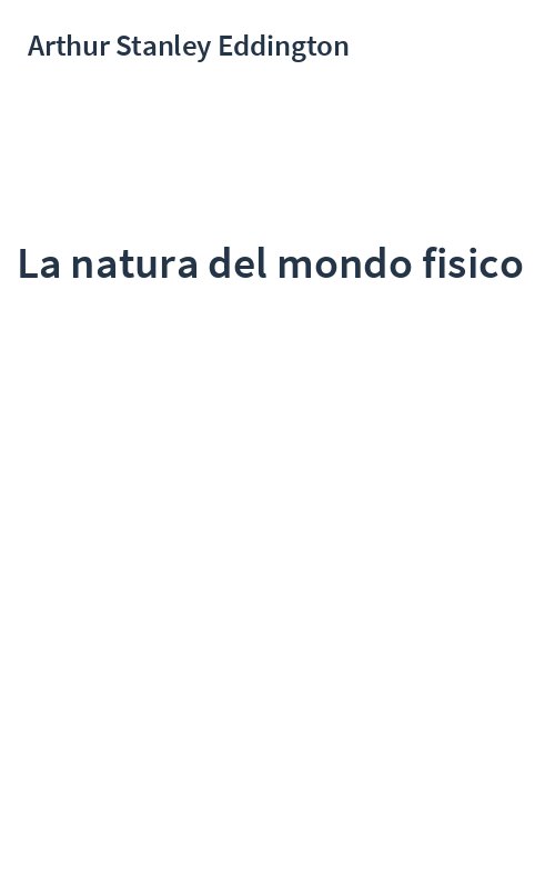 La natura del mondo fisico