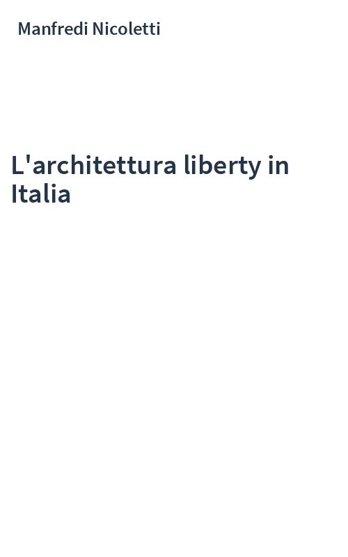 L'architettura liberty in Italia