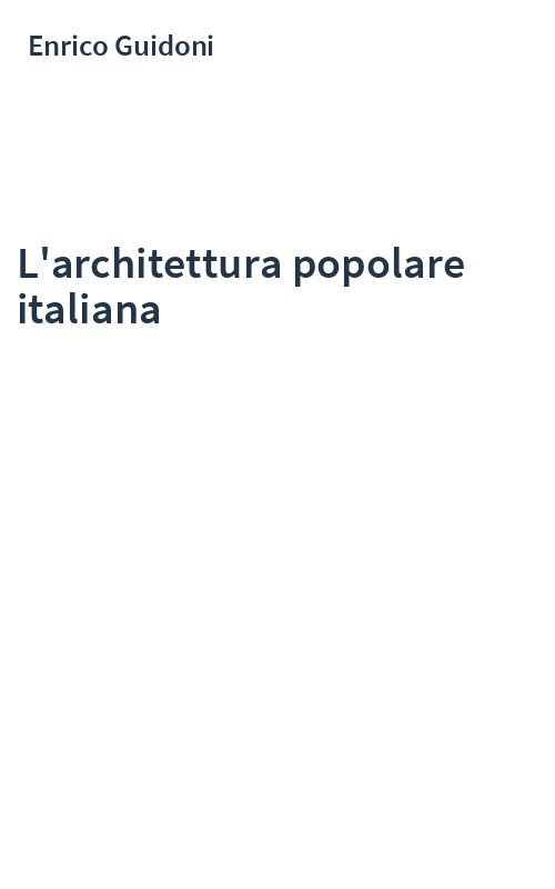 L'architettura popolare italiana