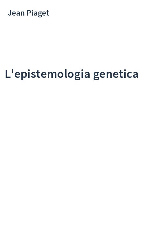 L'epistemologia genetica