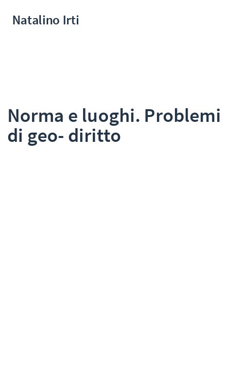 Norma e luoghi. Problemi di geo-diritto
