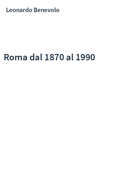 Roma dal 1870 al 1990