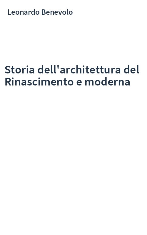 Storia dell'architettura del Rinascimento e moderna