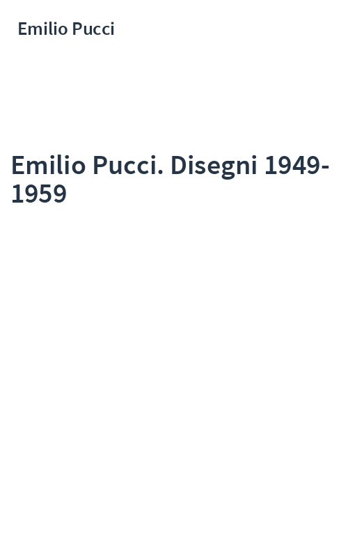 Emilio Pucci. Disegni 1949-1959