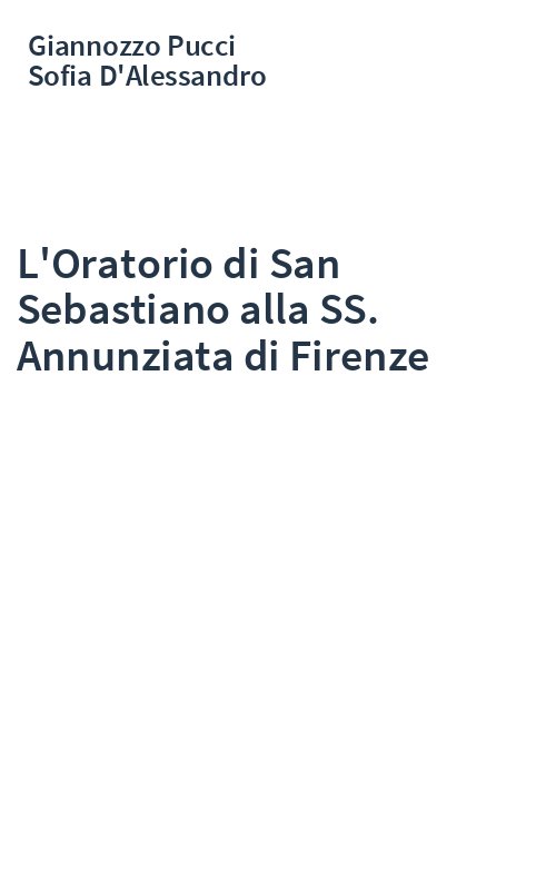 L'Oratorio di San Sebastiano alla SS. Annunziata di Firenze