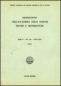 Rendiconto dell'Accademia delle scienze fisiche e matematiche. Serie IV