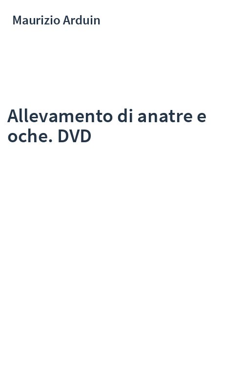 Allevamento di anatre e oche. DVD