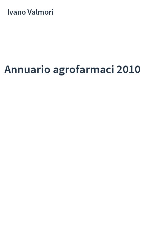 Annuario agrofarmaci 2010