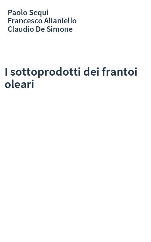 I sottoprodotti dei frantoi oleari