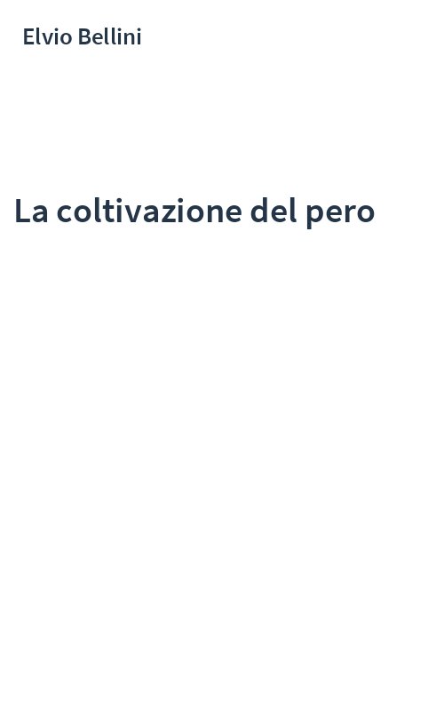 La coltivazione del pero