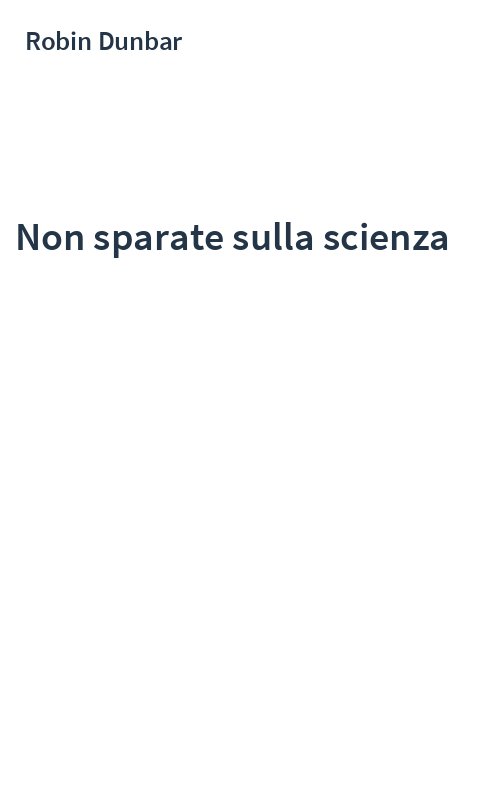 Non sparate sulla scienza