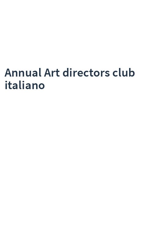 Annual Art directors club italiano