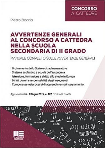 Avvertenze generali al concorso a cattedra nella scuola secondaria di II grado