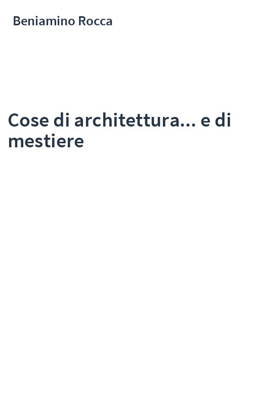 Cose di architettura... e di mestiere